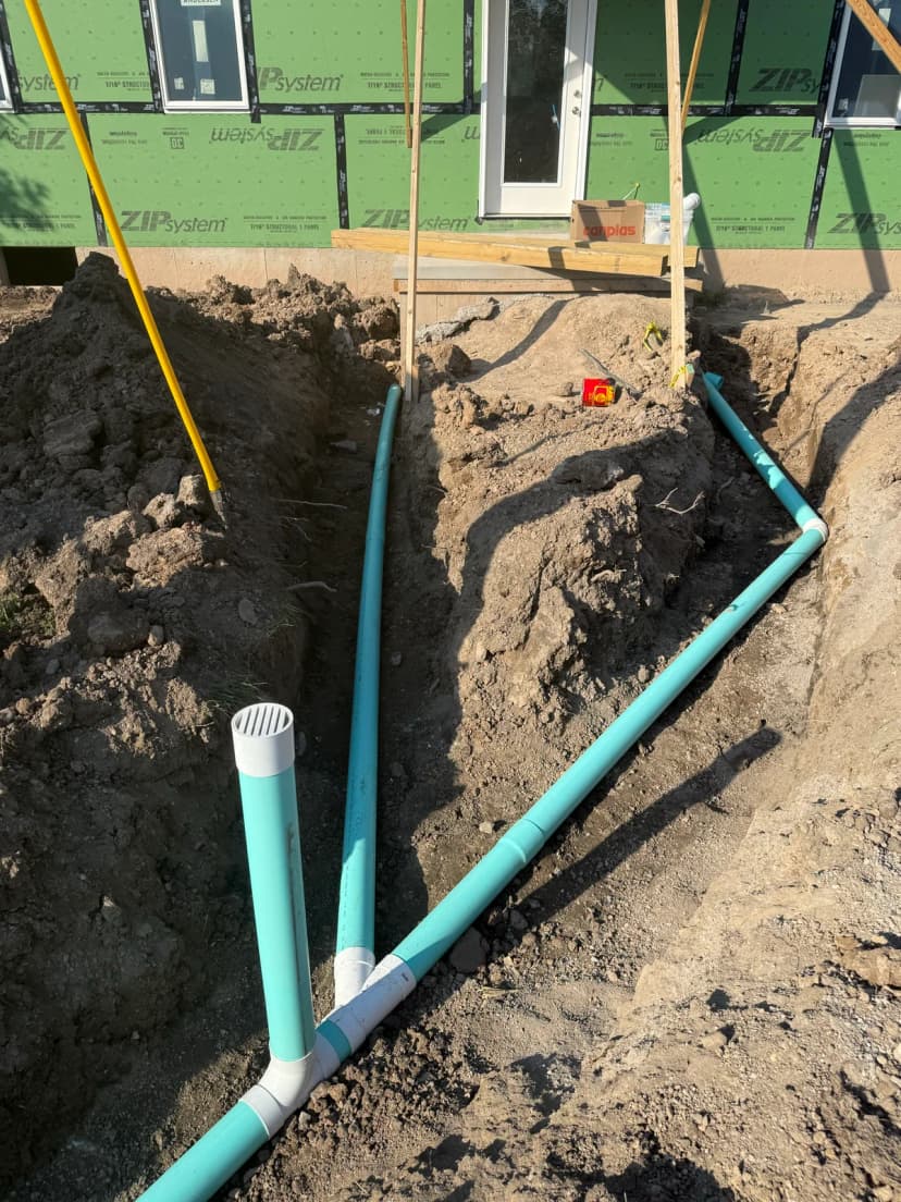 New sewer pipe installation